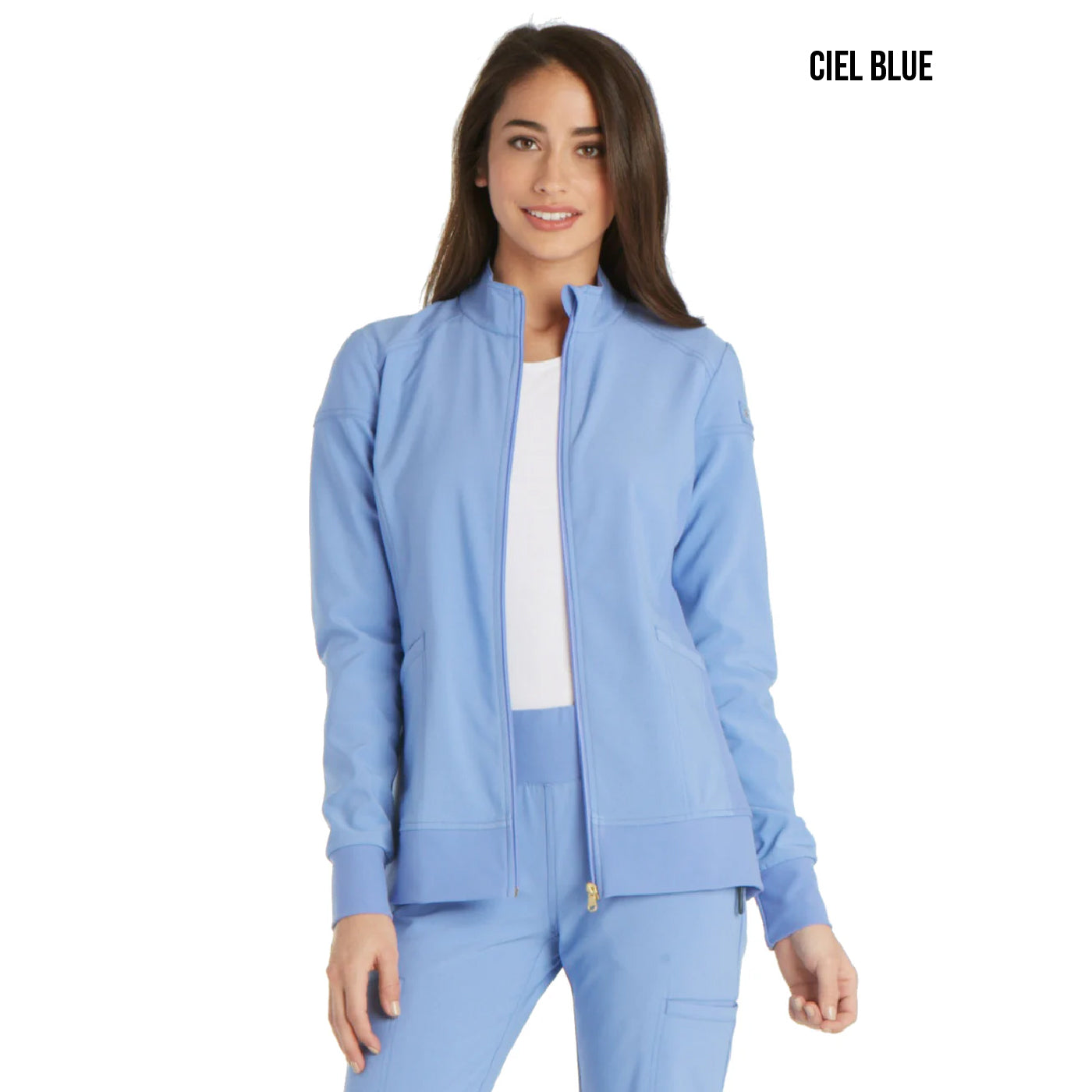 CK303 Women's 2 Pocket Zip Front Scrub Jacket