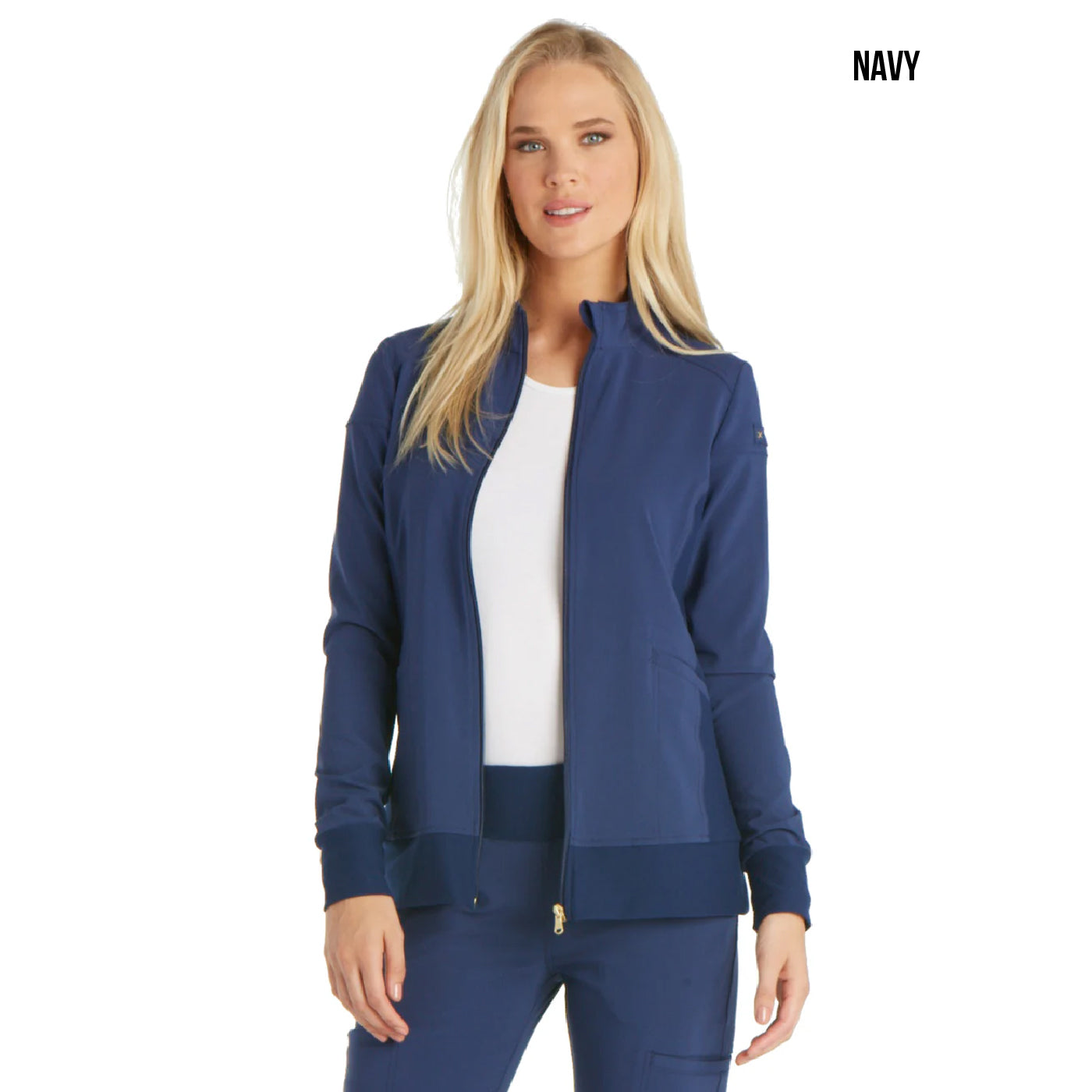 CK303 Women's 2 Pocket Zip Front Scrub Jacket