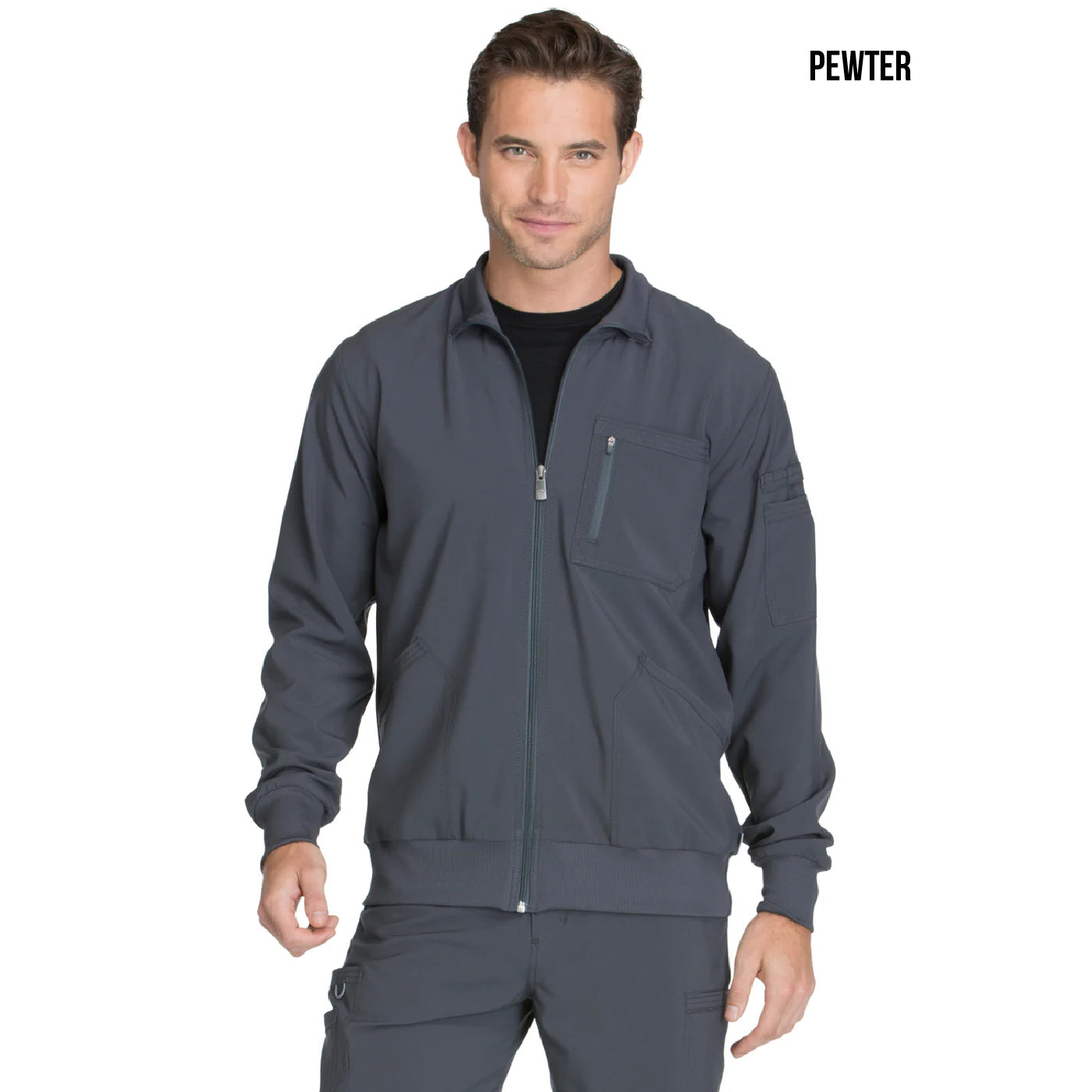 CK305a Men's 5-Pocket Zip Front Scrub Jacket