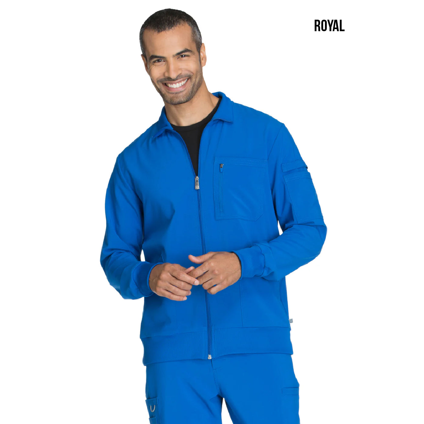 CK305a Men's 5-Pocket Zip Front Scrub Jacket