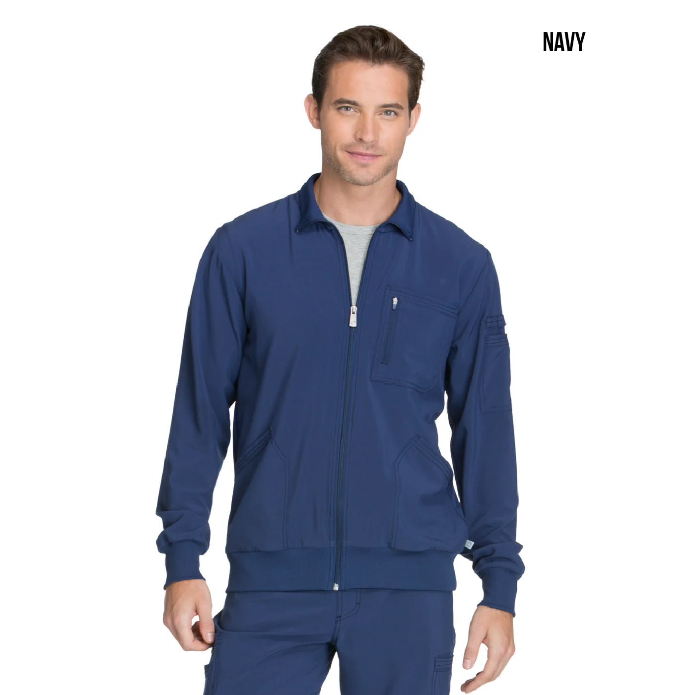 CK305a Men's 5-Pocket Zip Front Scrub Jacket