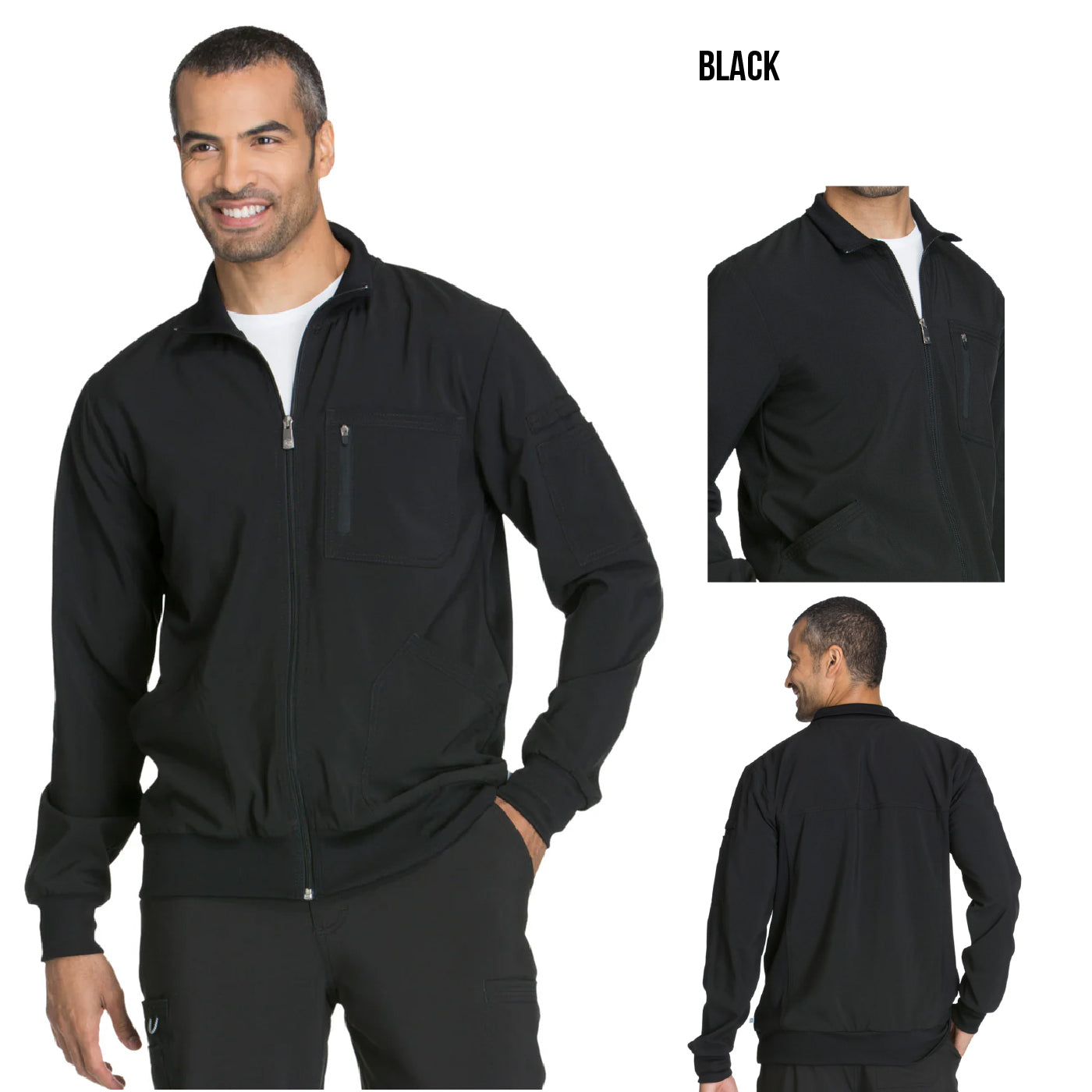 CK305a Men's 5-Pocket Zip Front Scrub Jacket