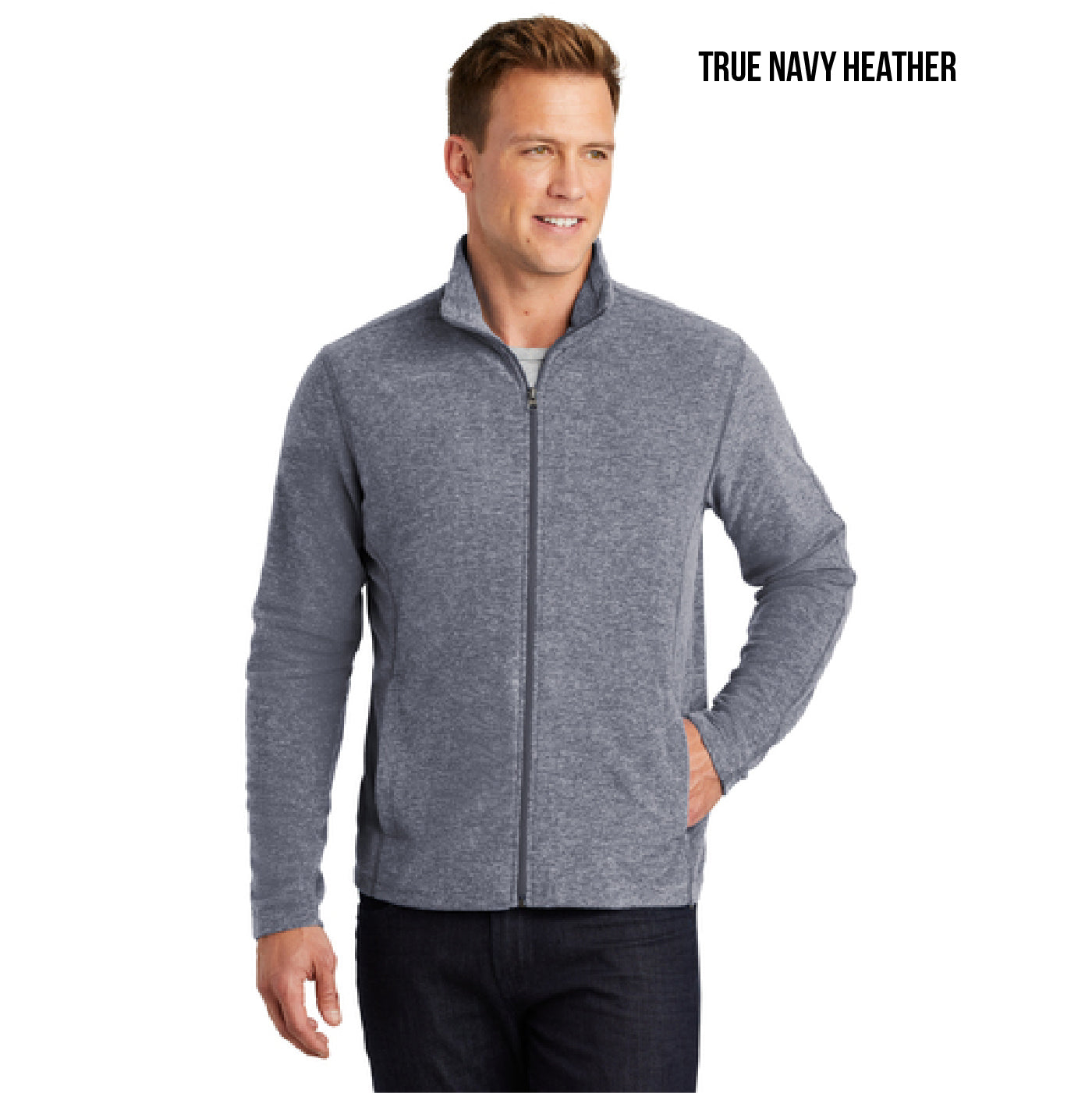 F235 Port Authority® Heather Microfleece Full-Zip Jacket
