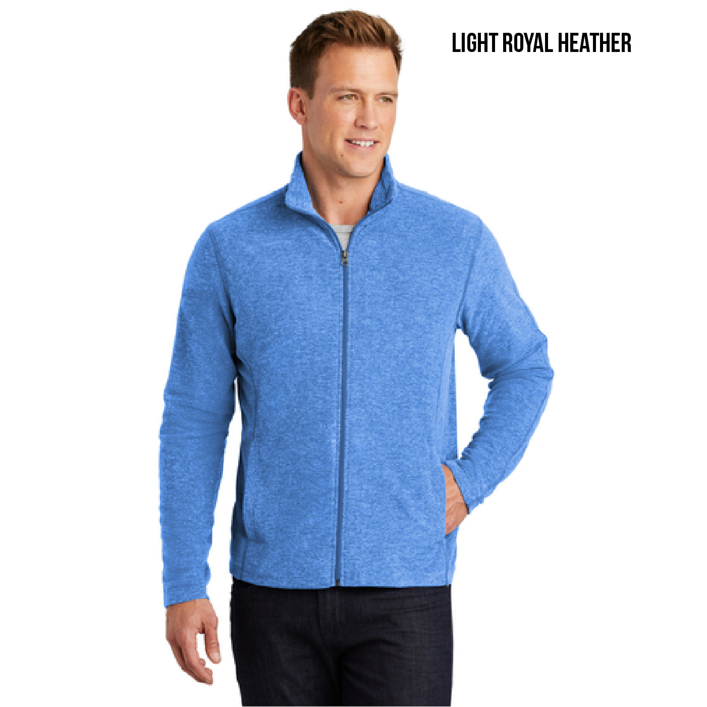 F235 Port Authority® Heather Microfleece Full-Zip Jacket