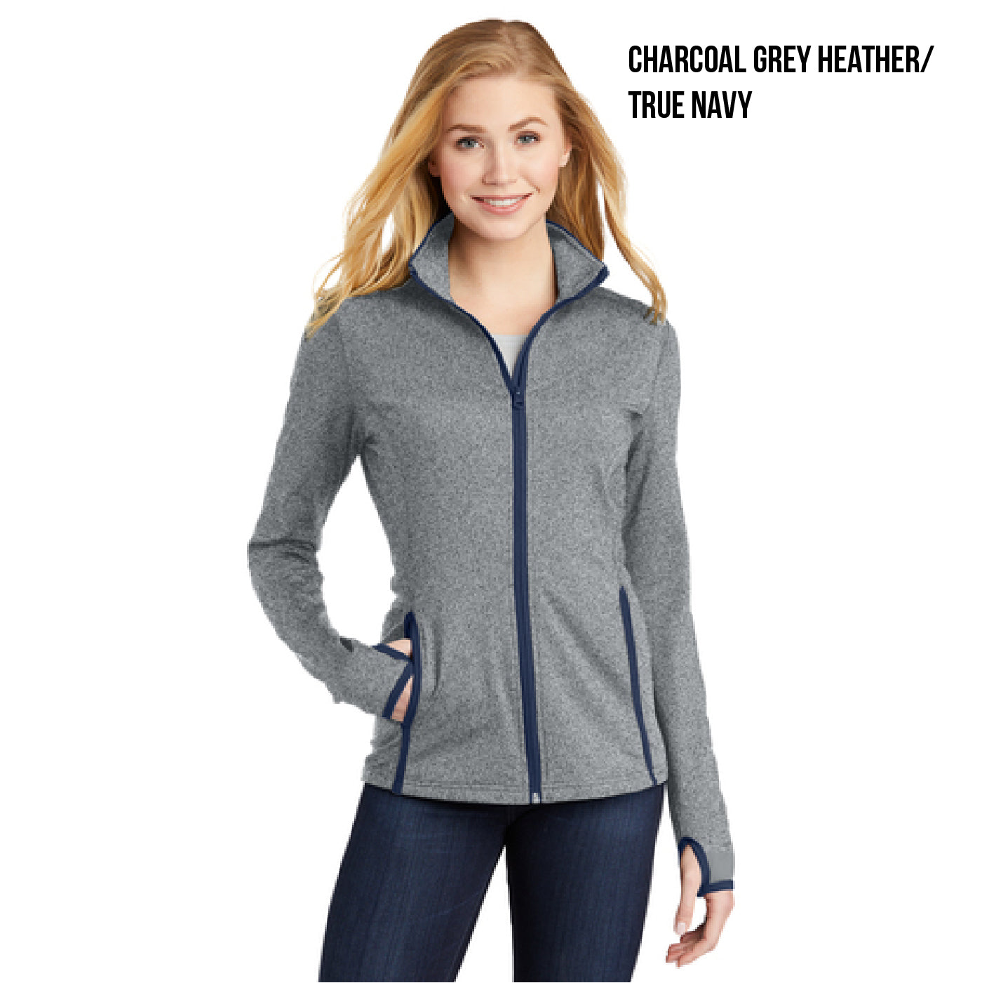 LST853 Sport-Tek® Ladies Sport-Wick® Stretch Contrast Full-Zip Jacket