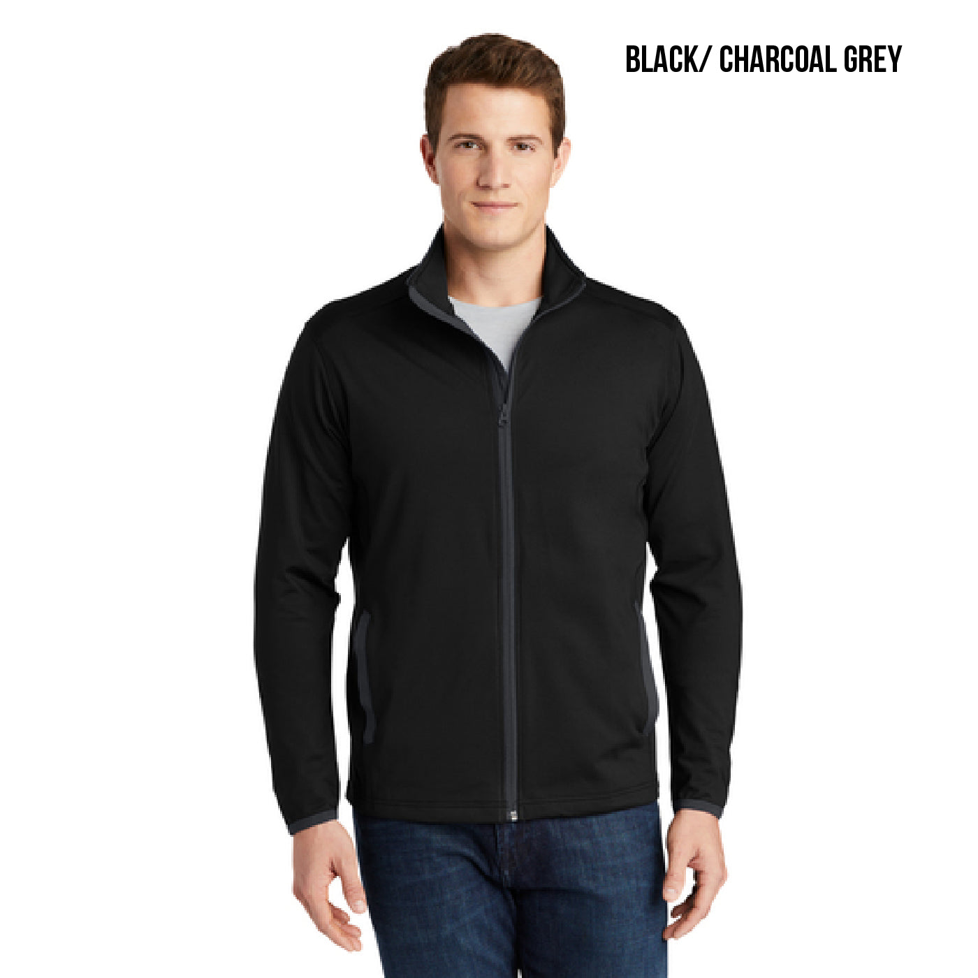 ST853 Sport-Tek® Sport-Wick® Stretch Contrast Full-Zip Jacket