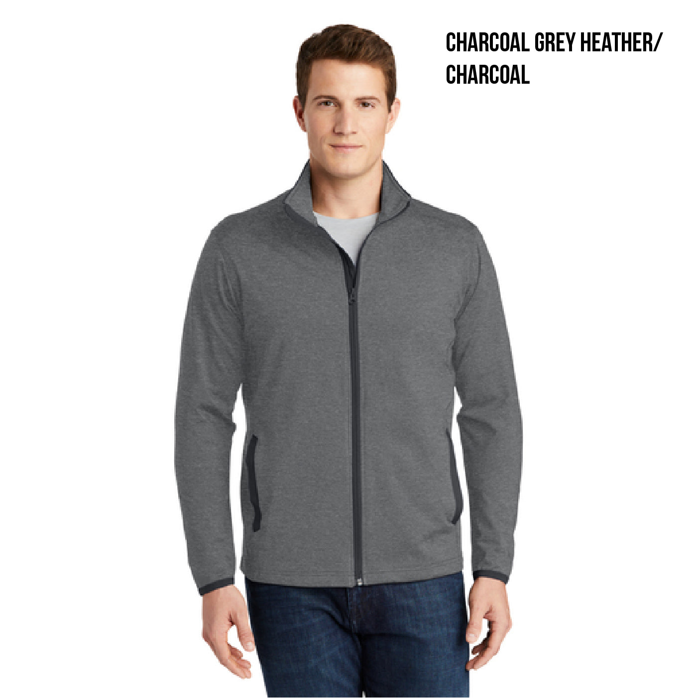 ST853 Sport-Tek® Sport-Wick® Stretch Contrast Full-Zip Jacket