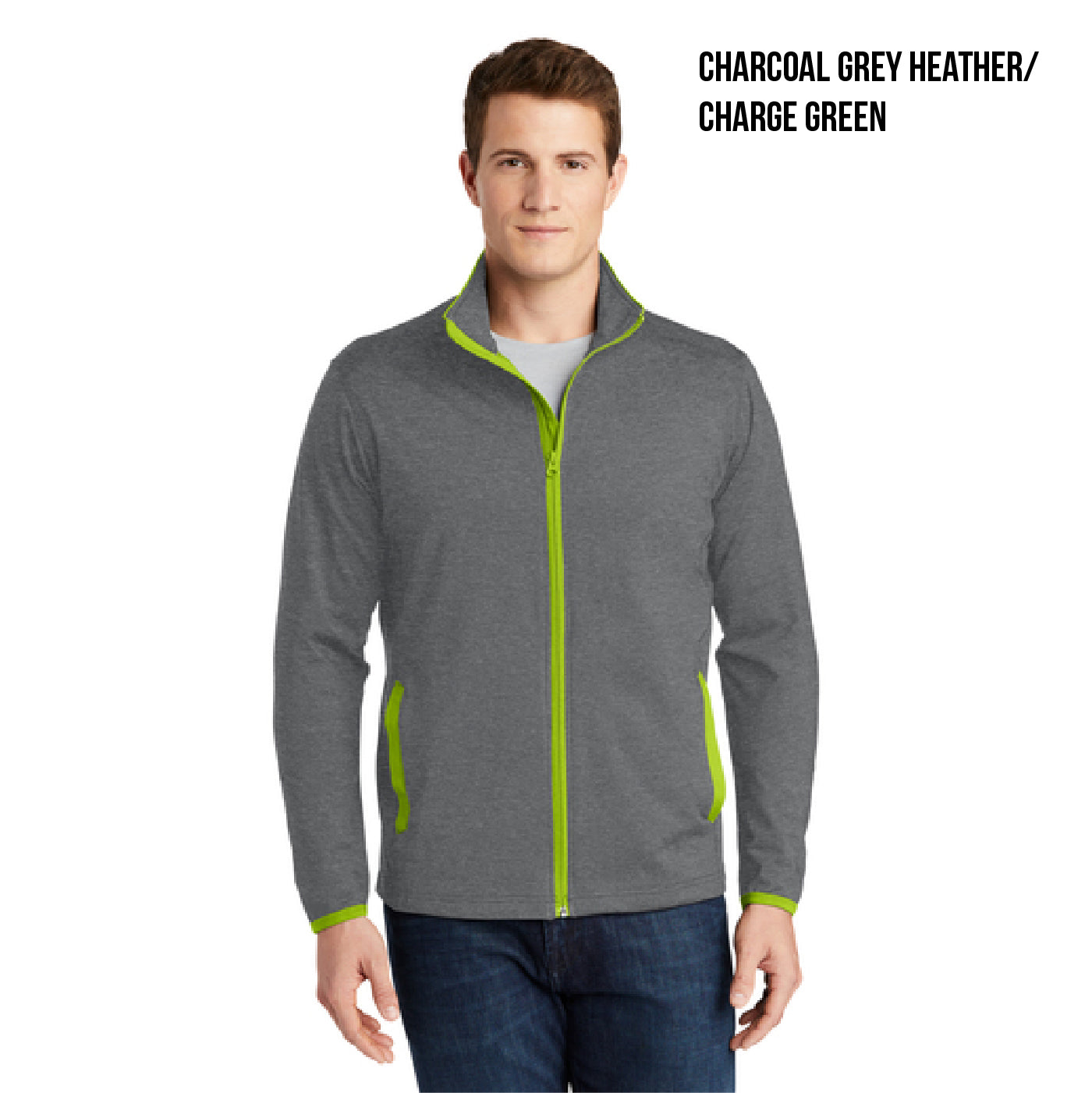 ST853 Sport-Tek® Sport-Wick® Stretch Contrast Full-Zip Jacket