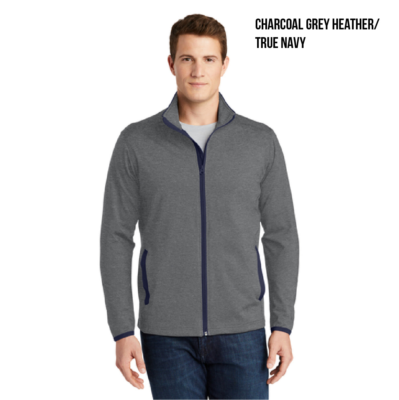 ST853 Sport-Tek® Sport-Wick® Stretch Contrast Full-Zip Jacket