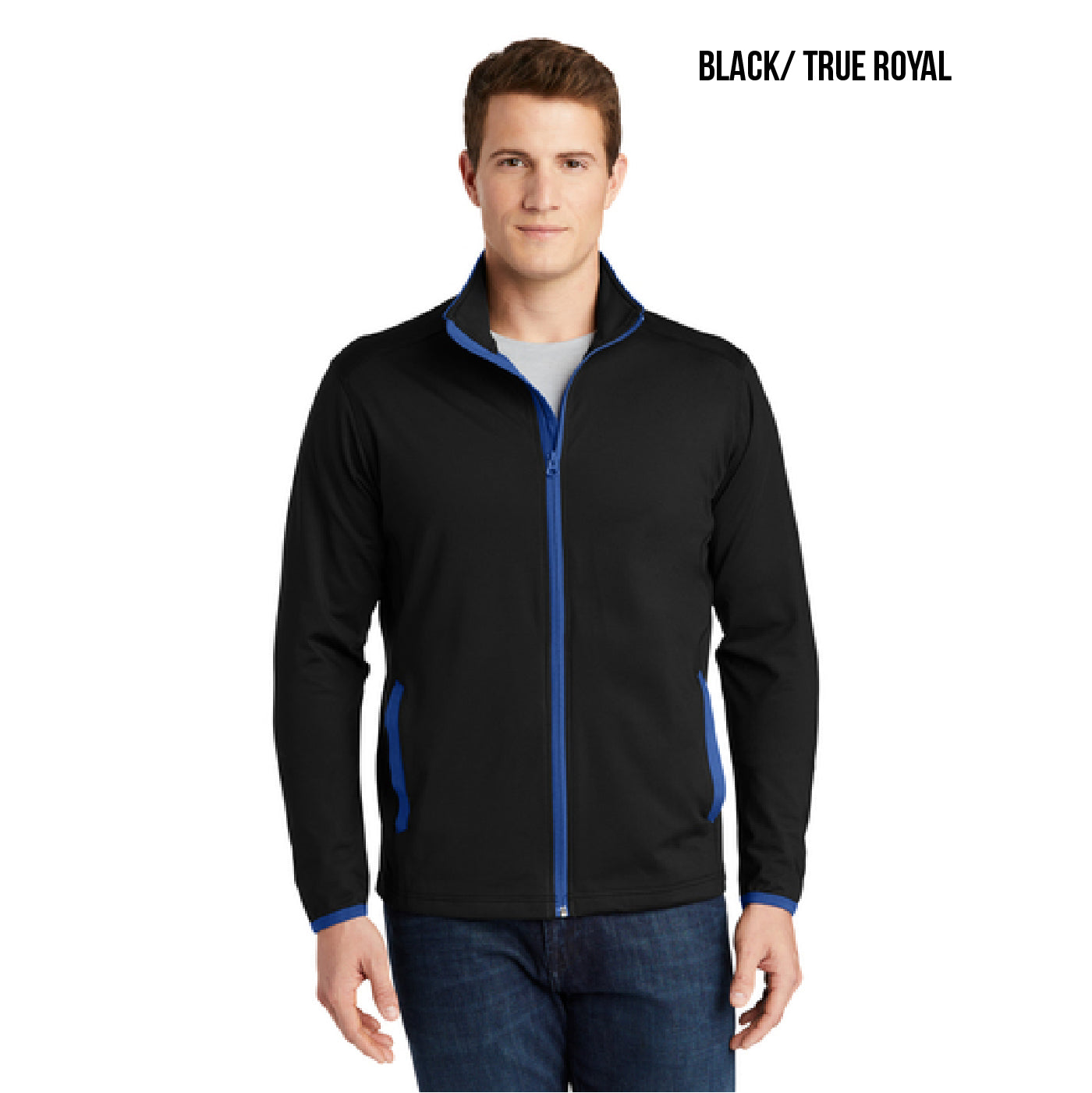 ST853 Sport-Tek® Sport-Wick® Stretch Contrast Full-Zip Jacket